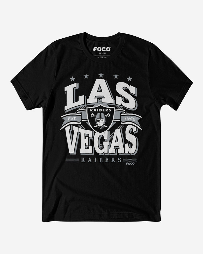 Las Vegas Raiders Established Banner T-Shirt FOCO Black S - FOCO.com