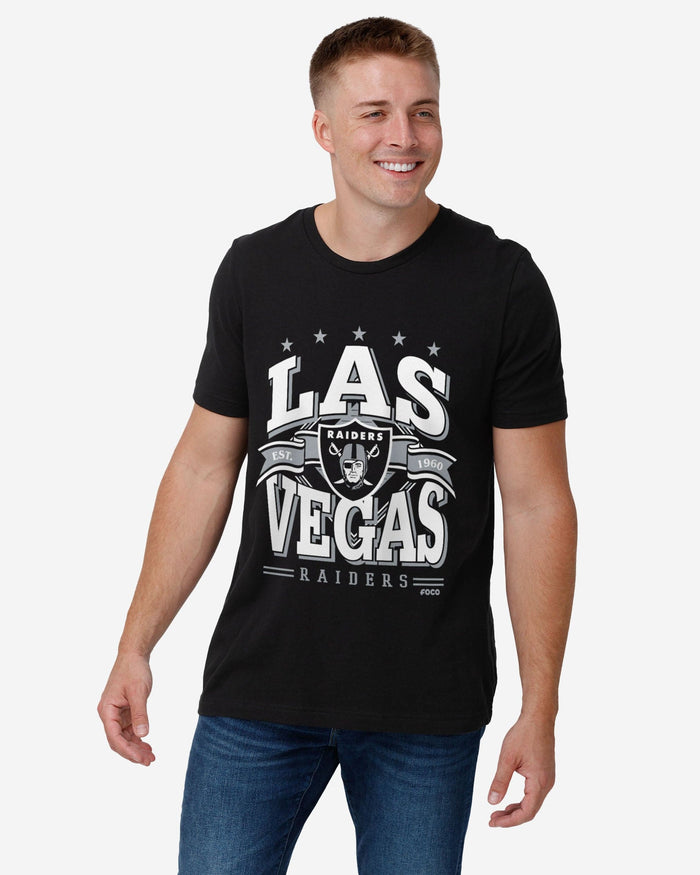 Las Vegas Raiders Established Banner T-Shirt FOCO - FOCO.com