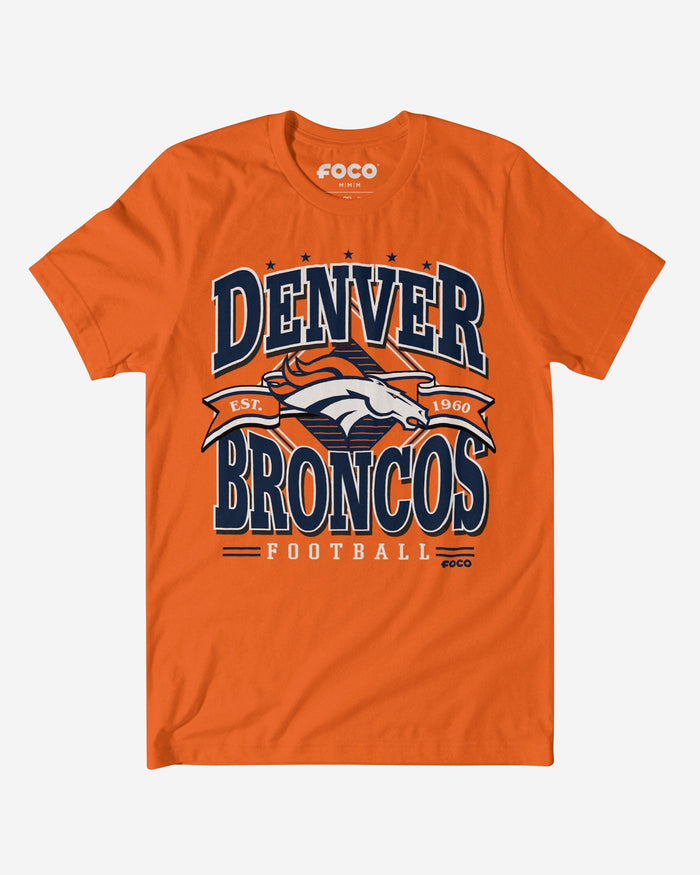 Denver Broncos Established Banner T-Shirt FOCO Orange S - FOCO.com