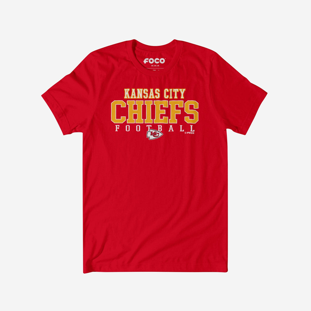 Kansas City Chiefs Football Wordmark T-Shirt FOCO Red S - FOCO.com