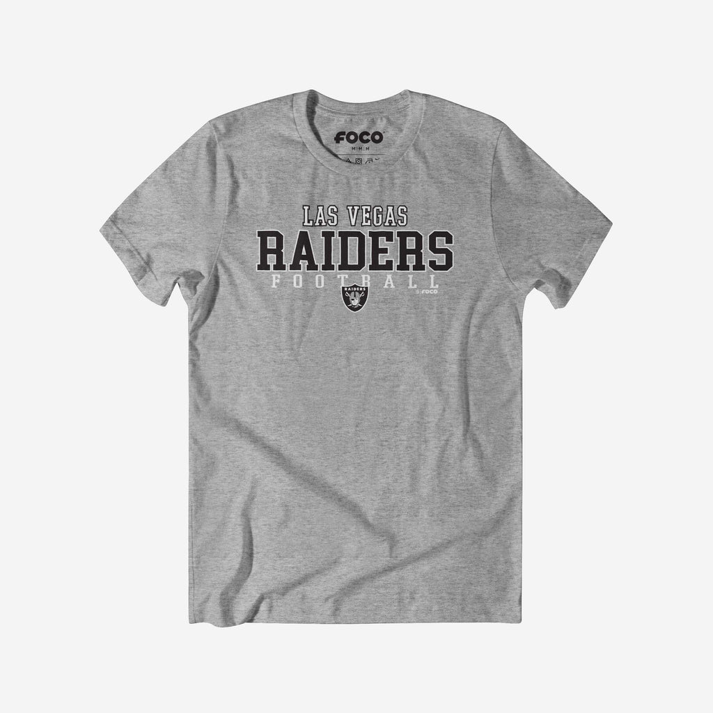 Las Vegas Raiders Football Wordmark T-Shirt FOCO Athletic Heather S - FOCO.com