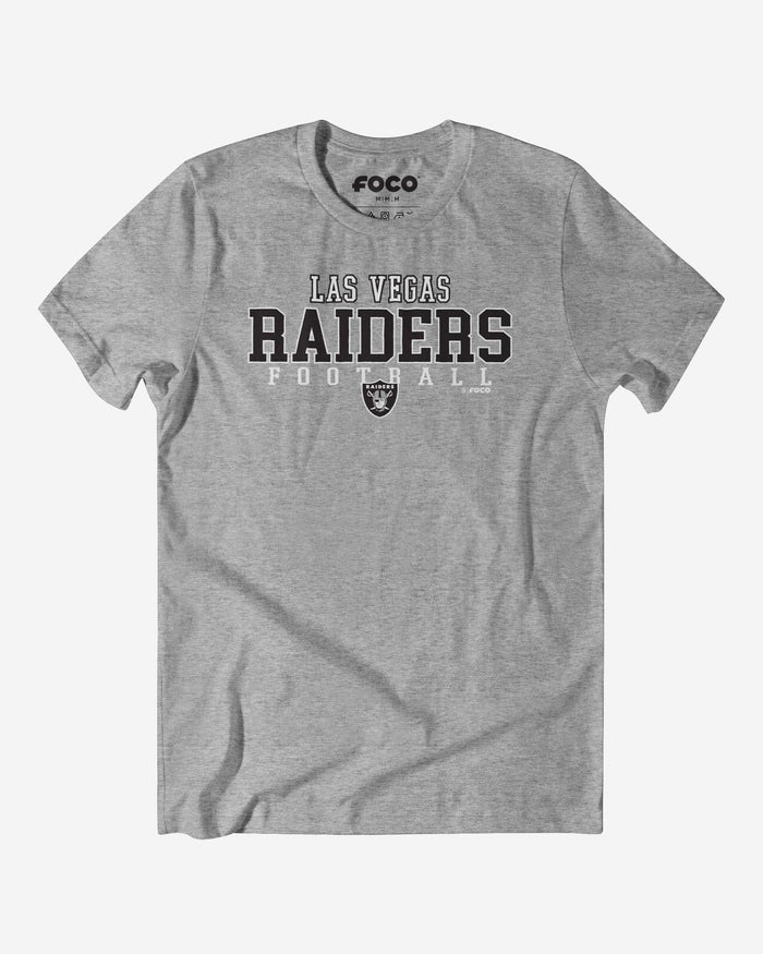 Las Vegas Raiders Football Wordmark T-Shirt FOCO Athletic Heather S - FOCO.com