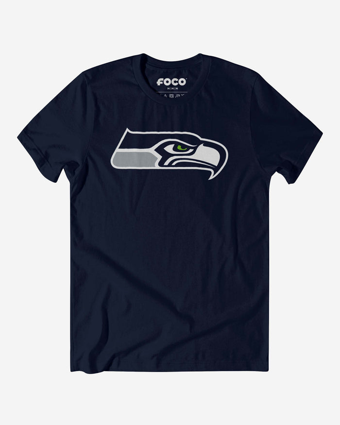 Seattle Seahawks Primary Logo T-Shirt FOCO Navy S - FOCO.com