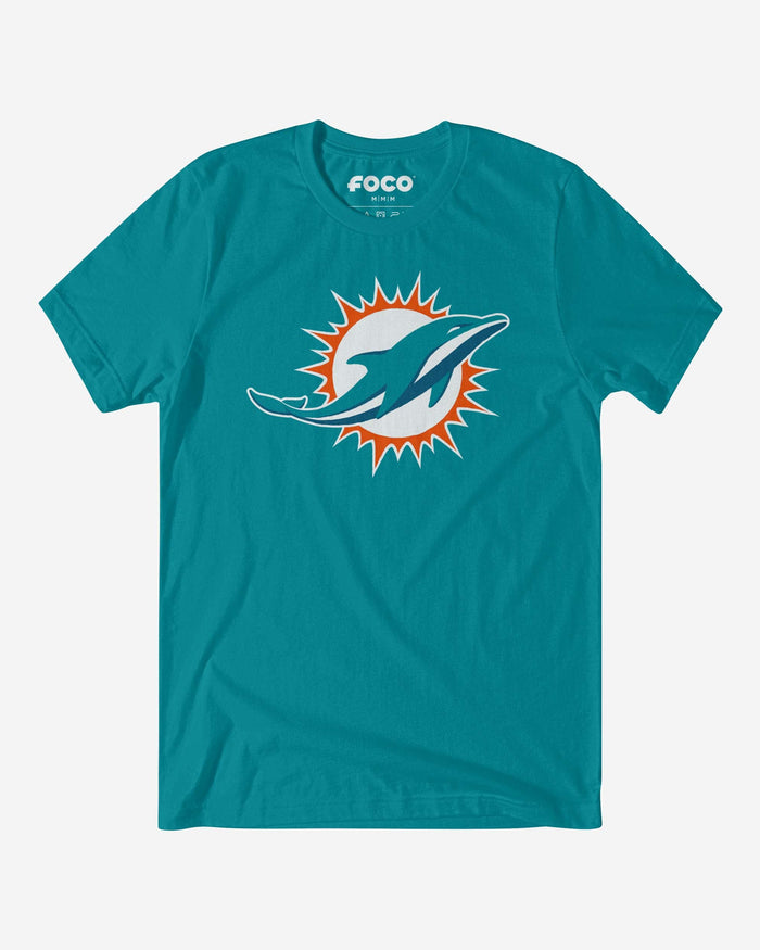 Miami Dolphins Primary Logo T-Shirt FOCO Team Aqua S - FOCO.com