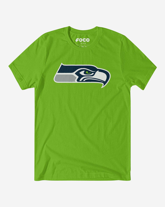 Seattle Seahawks Primary Logo T-Shirt FOCO Neon Green S - FOCO.com