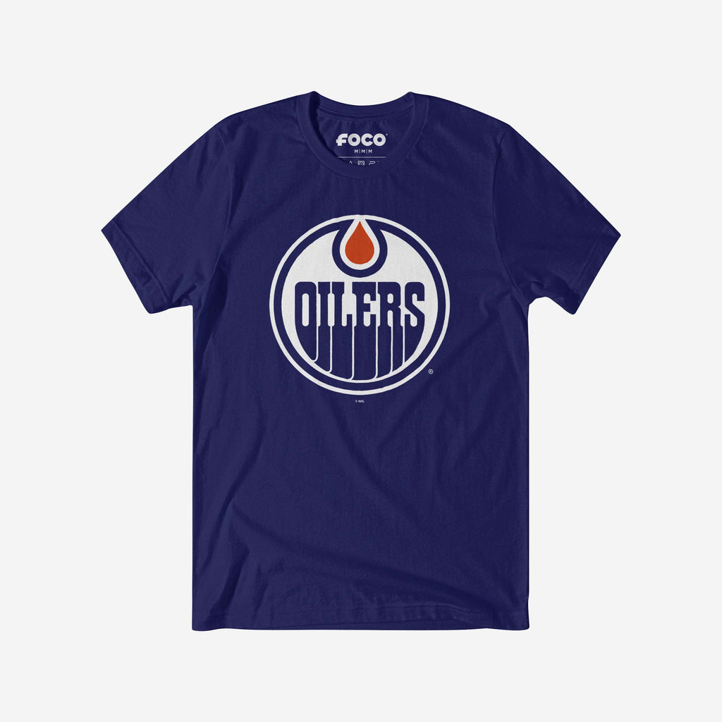 Edmonton Oilers Primary Logo T-Shirt FOCO Team Navy S - FOCO.com