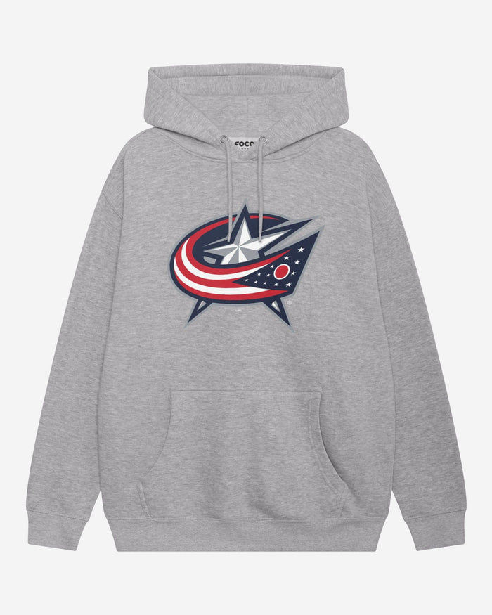 Columbus Blue Jackets Primary Logo Hoodie FOCO Athletic Heather S - FOCO.com