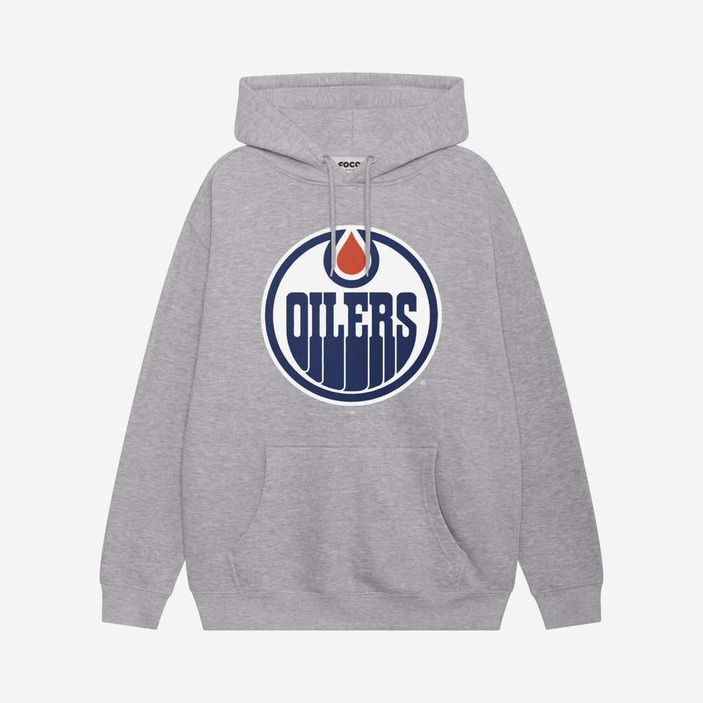 Edmonton Oilers Primary Logo Hoodie FOCO Athletic Heather S - FOCO.com