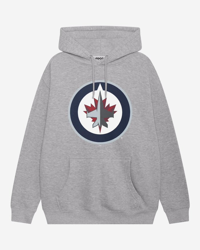 Winnipeg Jets Primary Logo Hoodie FOCO Athletic Heather S - FOCO.com