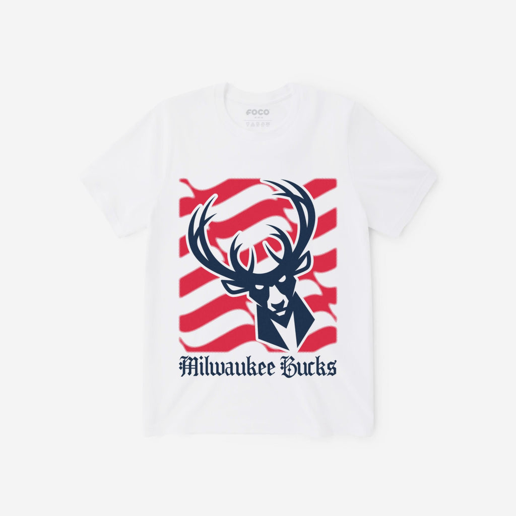 Milwaukee Bucks American Heritage Wordmark T-Shirt FOCO S - FOCO.com