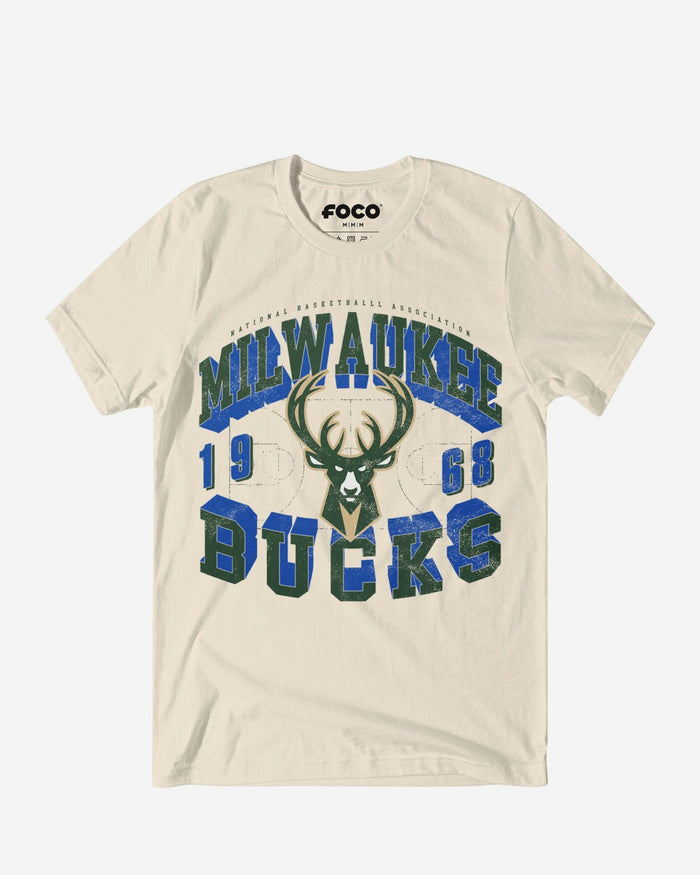 Milwaukee Bucks Court Arched Wordmark T-Shirt FOCO S - FOCO.com