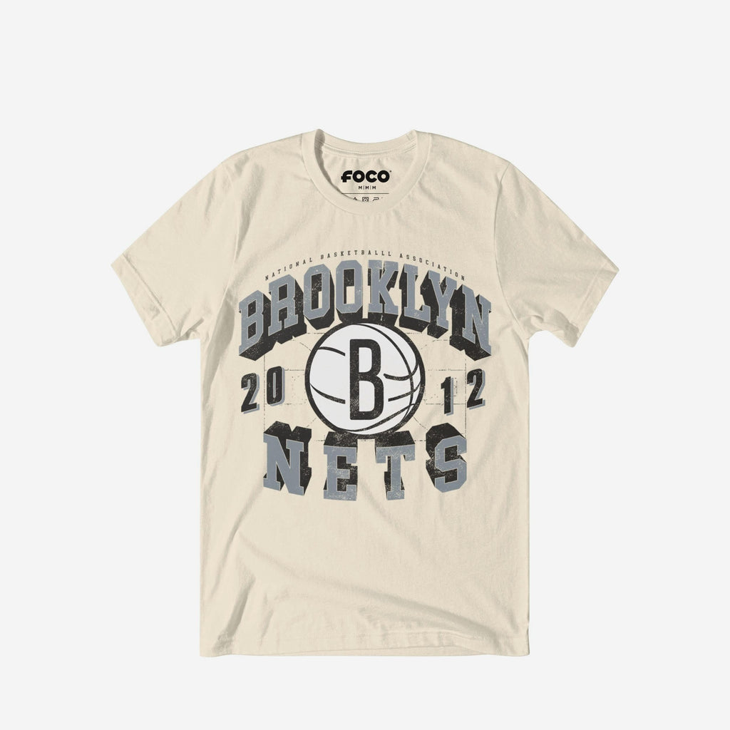 Brooklyn Nets Court Arched Wordmark T-Shirt FOCO S - FOCO.com