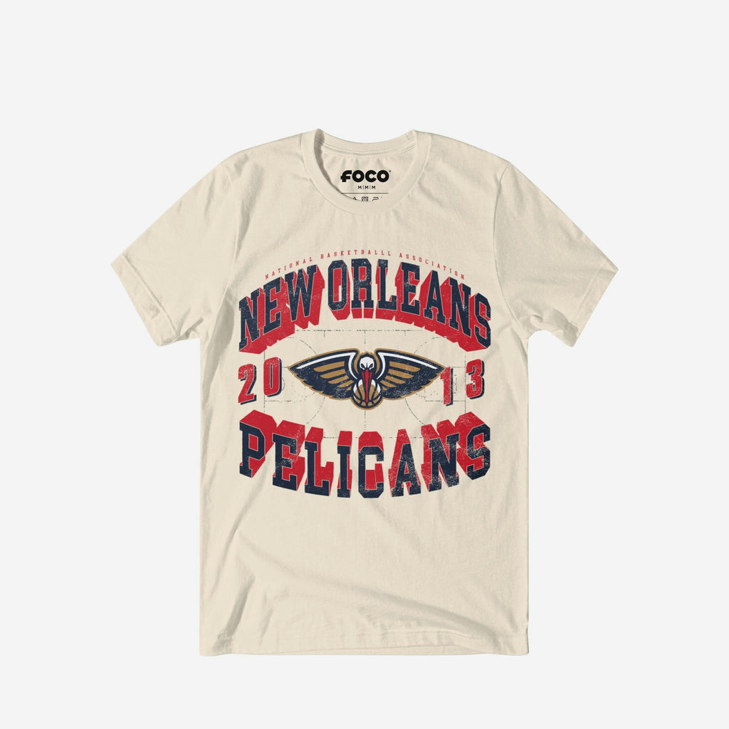 New Orleans Pelicans Court Arched Wordmark T-Shirt FOCO S - FOCO.com