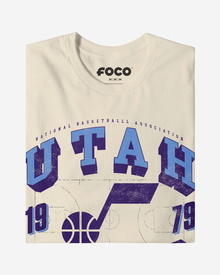 Utah Jazz Court Arched Wordmark T-Shirt FOCO S - FOCO.com