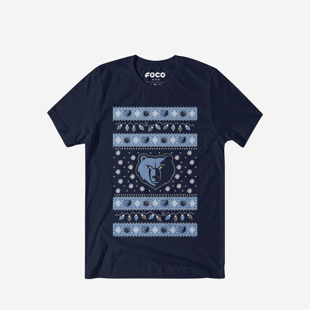 Memphis Grizzlies Holiday Lights Sweater T-Shirt FOCO S - FOCO.com