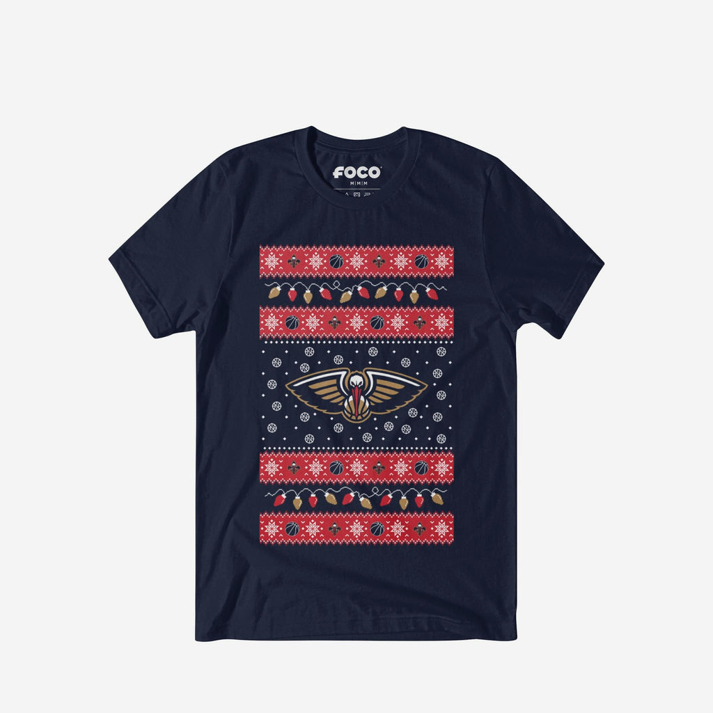 New Orleans Pelicans Holiday Lights Sweater T-Shirt FOCO S - FOCO.com