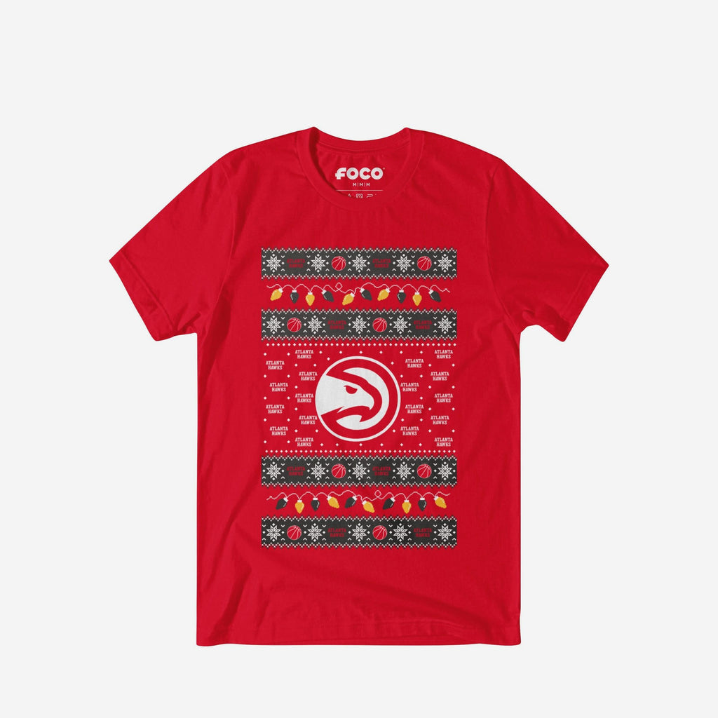 Atlanta Hawks Holiday Lights Sweater T-Shirt FOCO S - FOCO.com