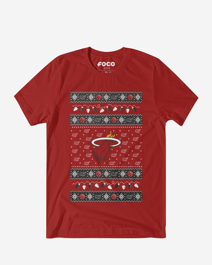 Miami Heat Holiday Lights Sweater T-Shirt FOCO S - FOCO.com