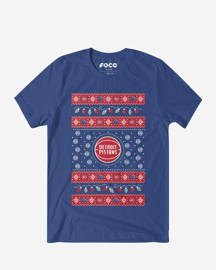 Detroit Pistons Holiday Lights Sweater T-Shirt FOCO S - FOCO.com