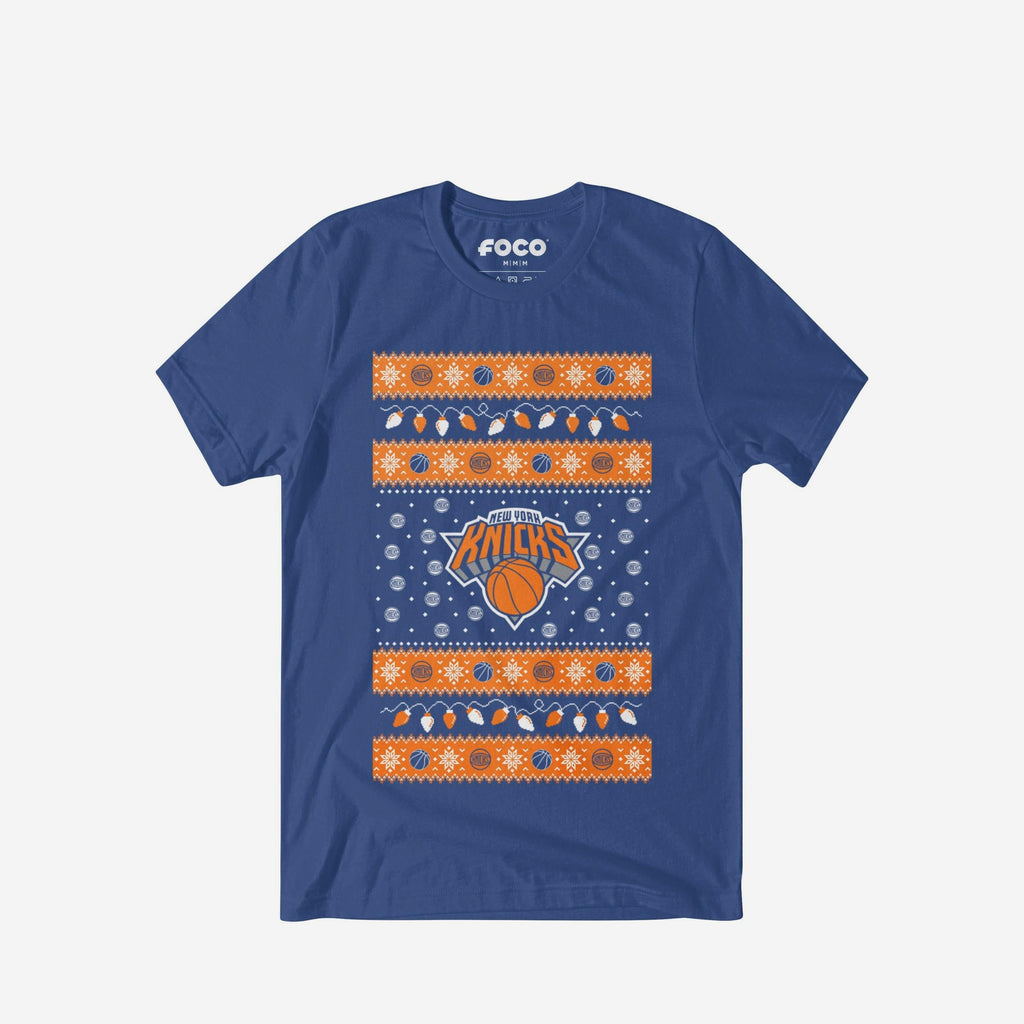 New York Knicks Holiday Lights Sweater T-Shirt FOCO S - FOCO.com