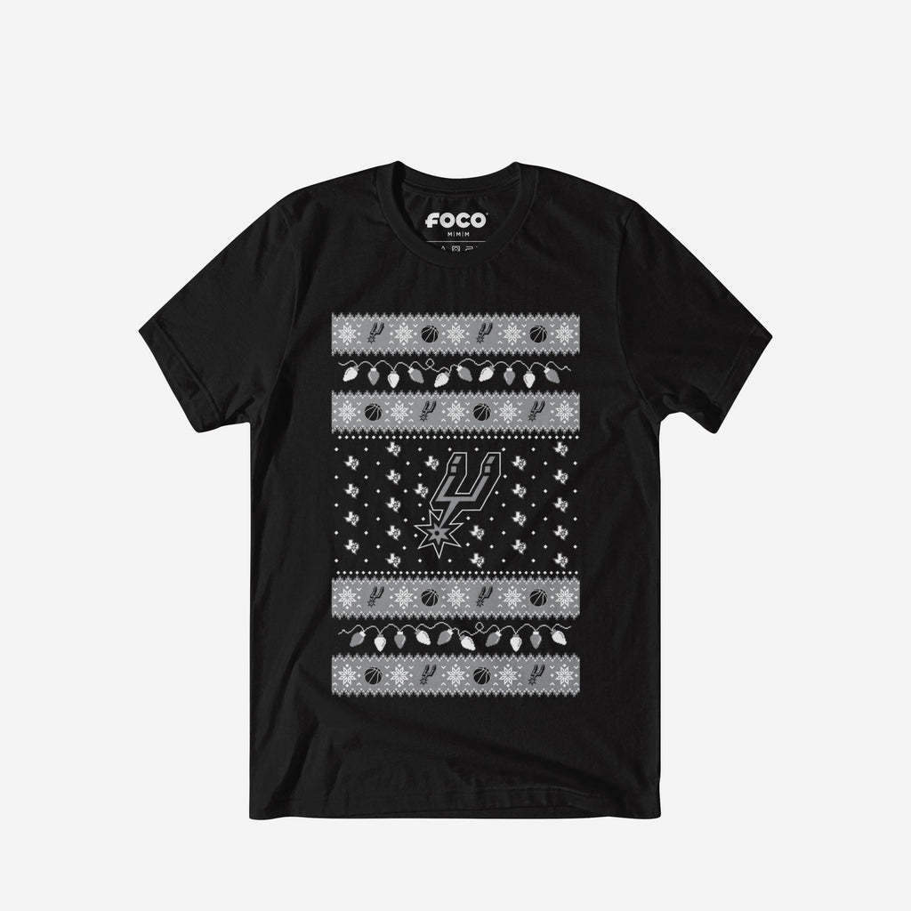 San Antonio Spurs Holiday Lights Sweater T-Shirt FOCO S - FOCO.com