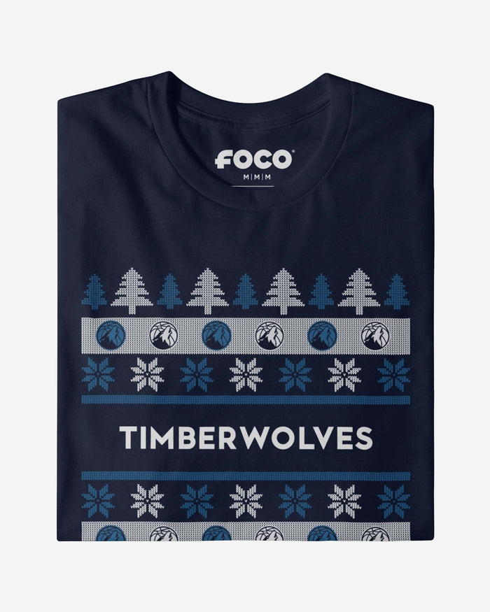 Minnesota Timberwolves Holiday Sweater T-Shirt FOCO - FOCO.com