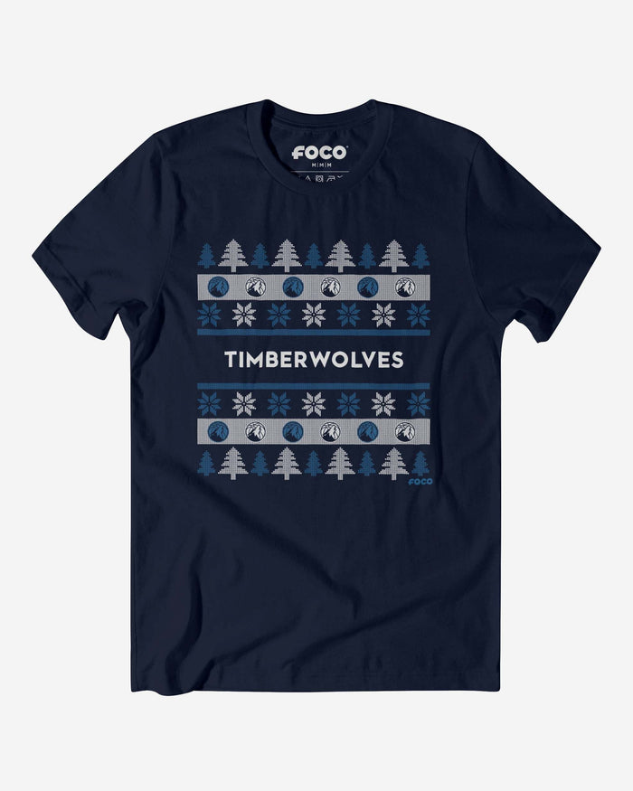 Minnesota Timberwolves Holiday Sweater T-Shirt FOCO S - FOCO.com