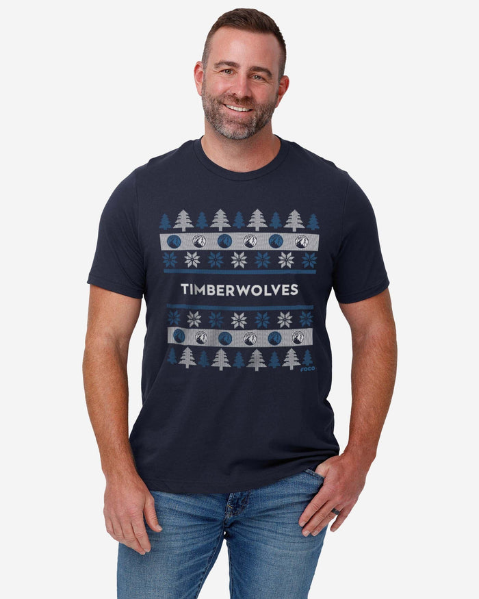 Minnesota Timberwolves Holiday Sweater T-Shirt FOCO - FOCO.com
