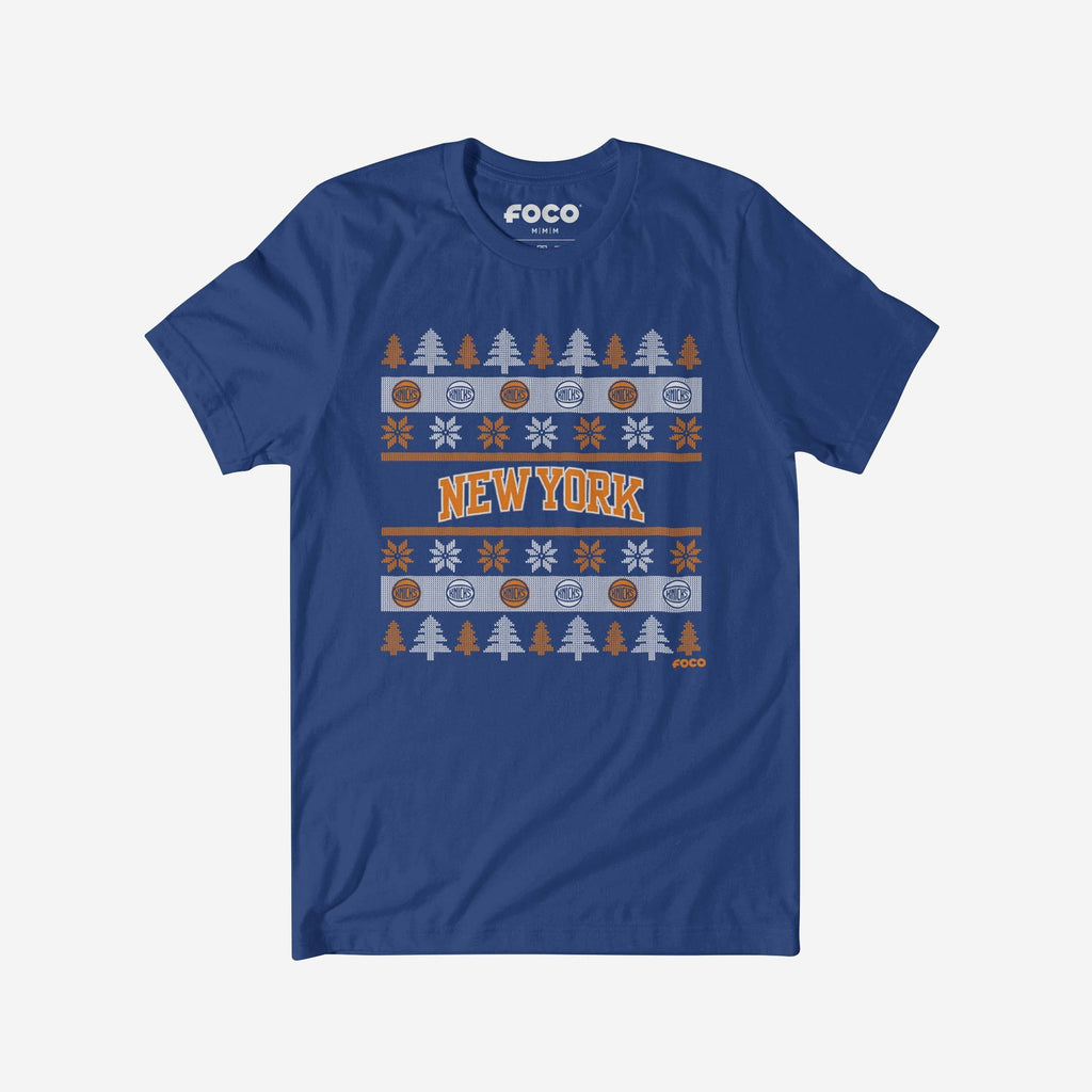 New York Knicks Holiday Sweater T-Shirt FOCO S - FOCO.com