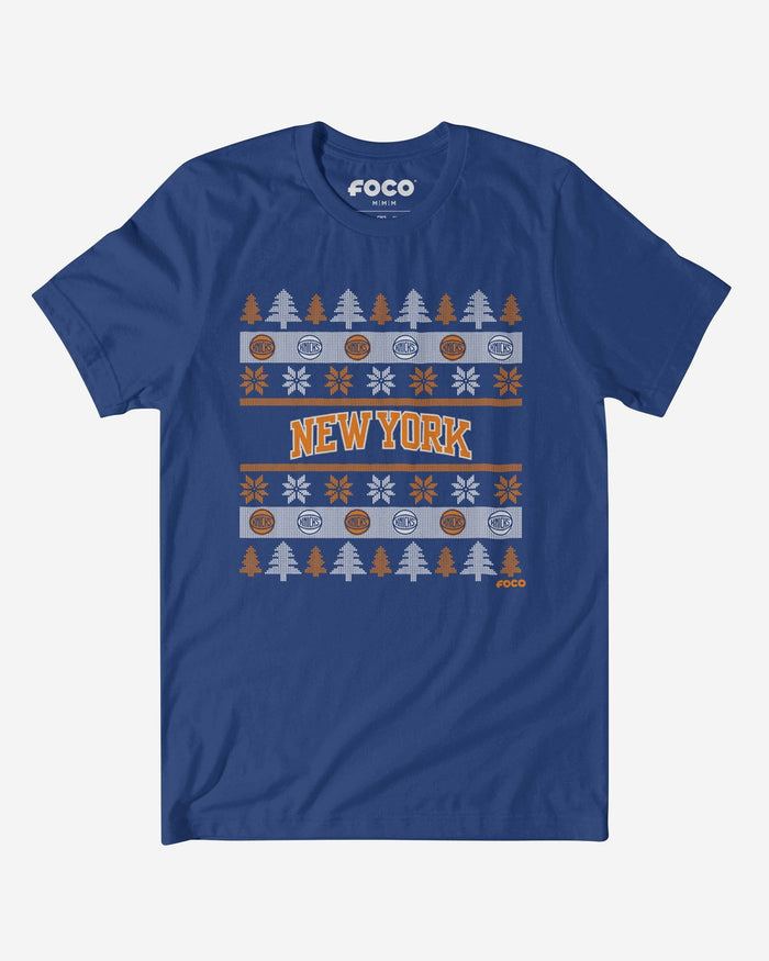 New York Knicks Holiday Sweater T-Shirt FOCO S - FOCO.com