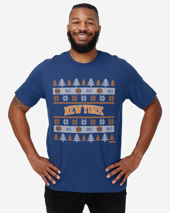 New York Knicks Holiday Sweater T-Shirt FOCO - FOCO.com