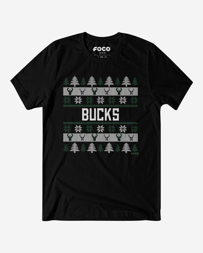 Milwaukee Bucks Holiday Sweater T-Shirt FOCO S - FOCO.com