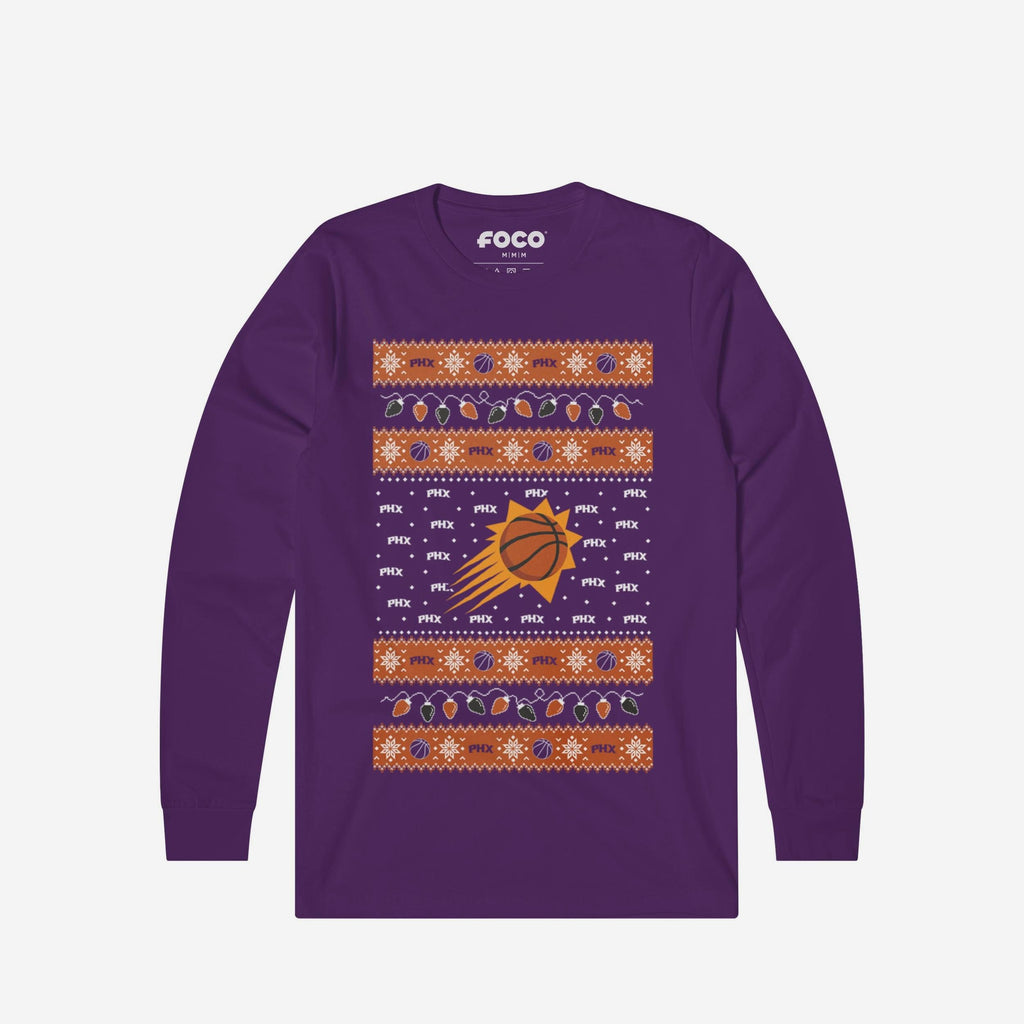 Phoenix Suns Holiday Lights Sweater Long Sleeve T-Shirt FOCO S - FOCO.com
