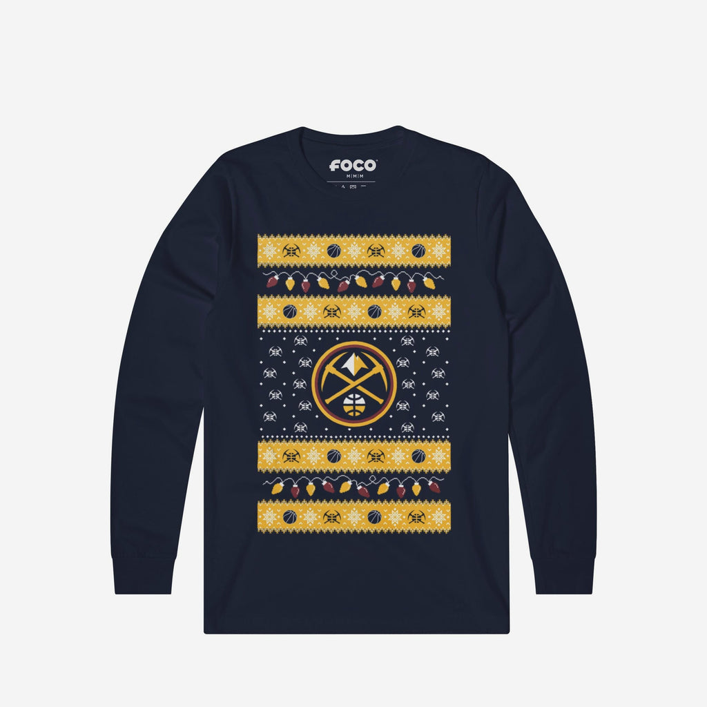 Denver Nuggets Holiday Lights Sweater Long Sleeve T-Shirt FOCO S - FOCO.com