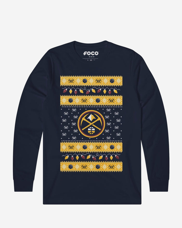 Denver Nuggets Holiday Lights Sweater Long Sleeve T-Shirt FOCO S - FOCO.com