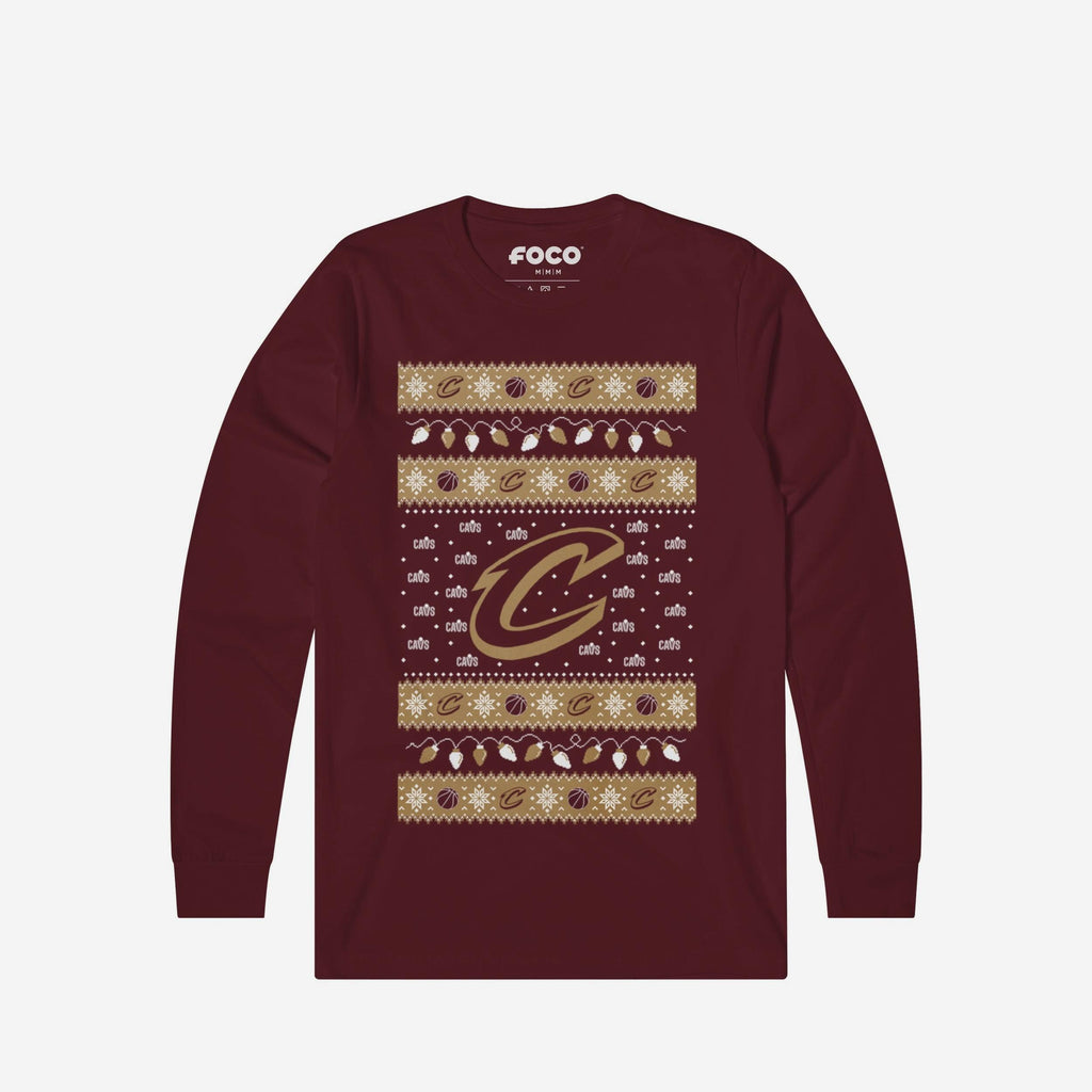 Cleveland Cavaliers Holiday Lights Sweater Long Sleeve T-Shirt FOCO S - FOCO.com