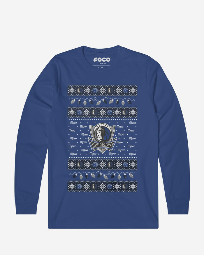 Dallas Mavericks Holiday Lights Sweater Long Sleeve T-Shirt FOCO S - FOCO.com
