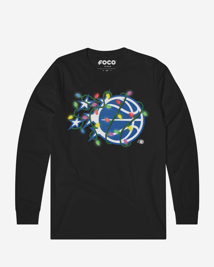 Orlando Magic Primary Logo Holiday Lights Long Sleeve T-Shirt FOCO S - FOCO.com