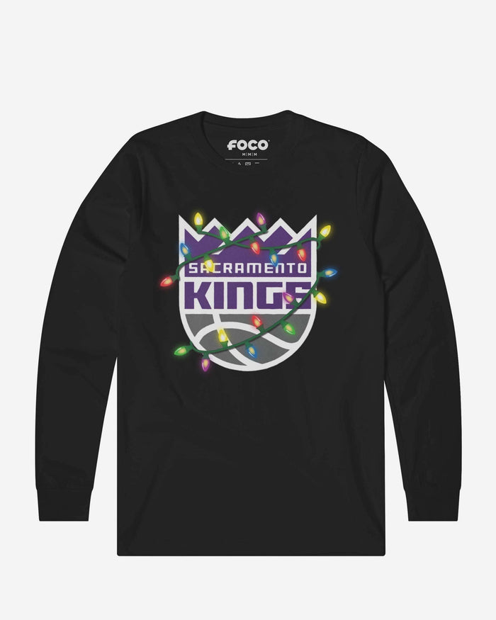 Sacramento Kings Primary Logo Holiday Lights Long Sleeve T-Shirt FOCO S - FOCO.com