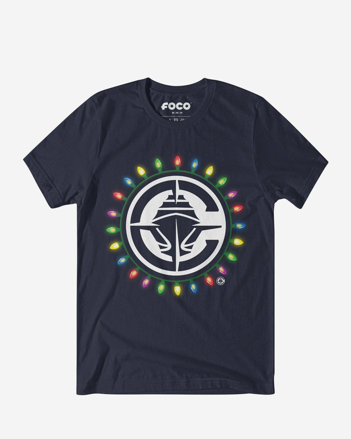 Los Angeles Clippers Primary Logo Holiday Lights T-Shirt FOCO S - FOCO.com