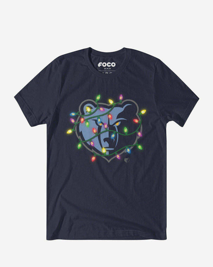 Memphis Grizzlies Primary Logo Holiday Lights T-Shirt FOCO S - FOCO.com