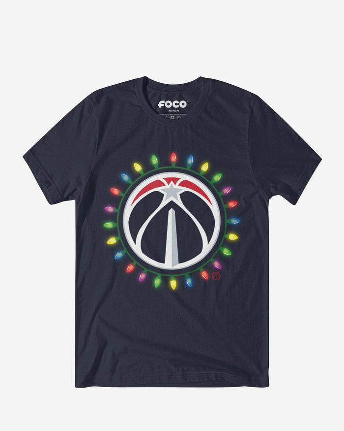 Washington Wizards Primary Logo Holiday Lights T-Shirt FOCO S - FOCO.com