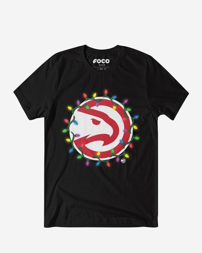 Atlanta Hawks Primary Logo Holiday Lights T-Shirt FOCO S - FOCO.com