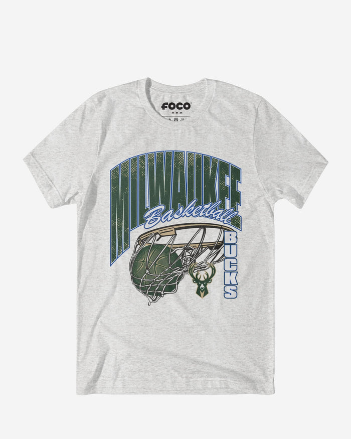 Milwaukee Bucks Script Swish T-Shirt FOCO S - FOCO.com
