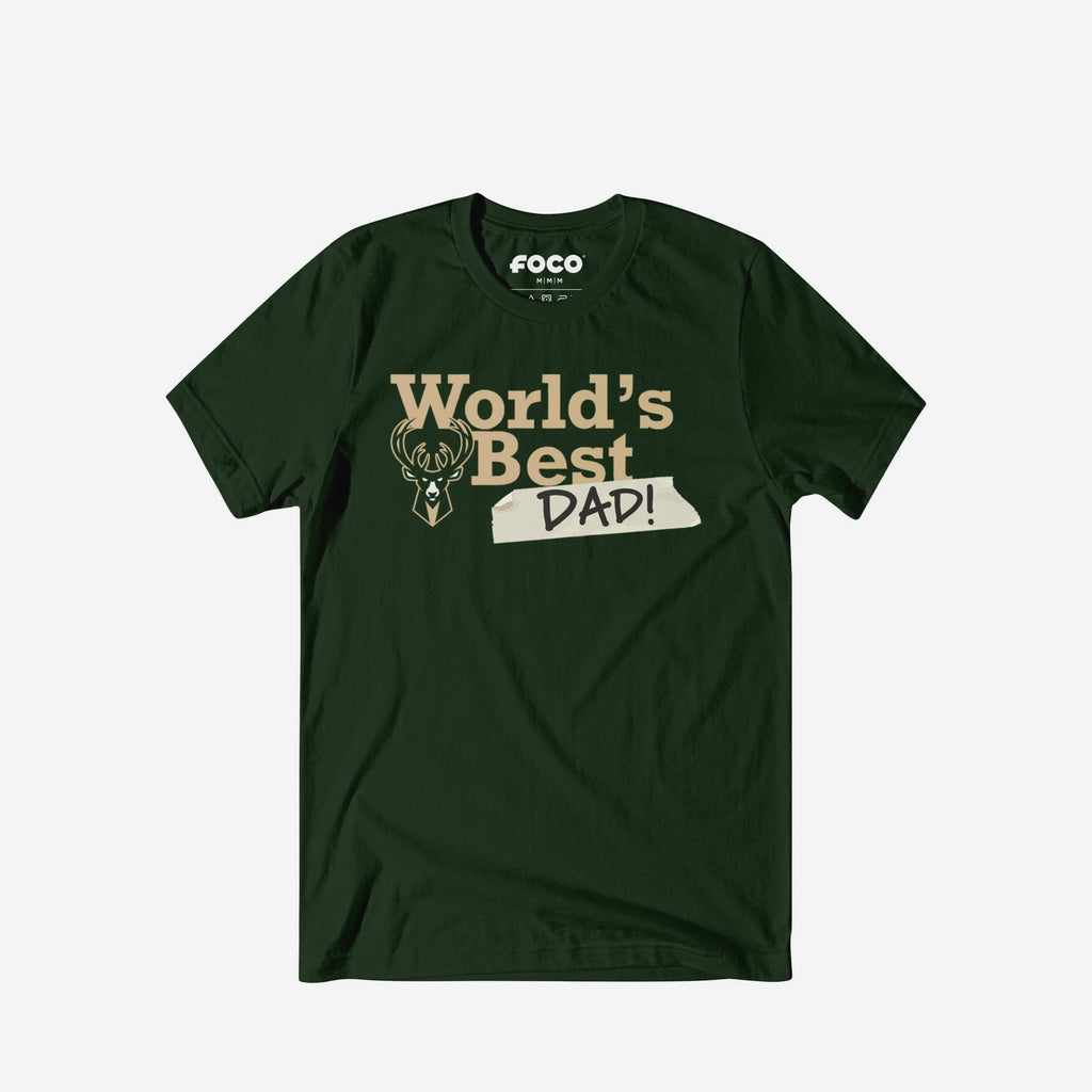 Milwaukee Bucks World's Best Dad T-Shirt FOCO S - FOCO.com
