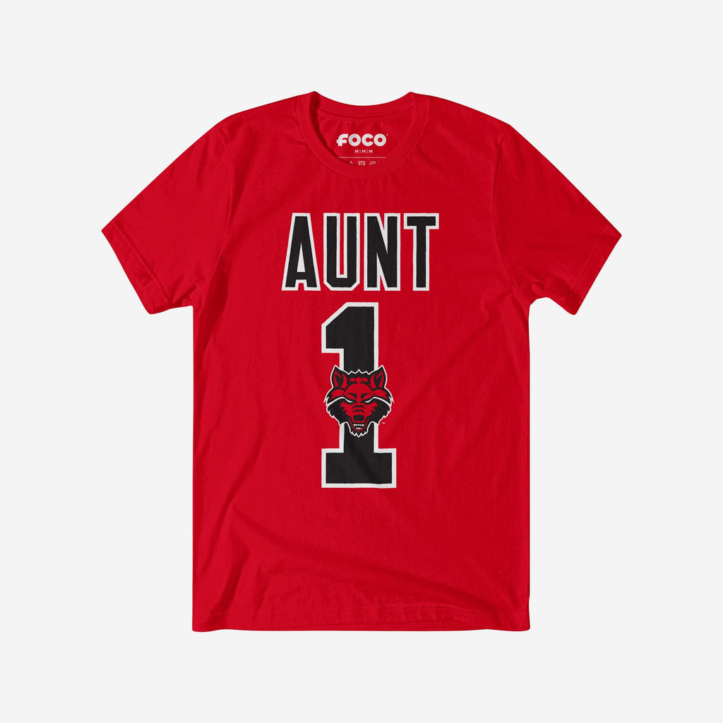 Arkansas State Red Wolves Number 1 Aunt T-Shirt FOCO S - FOCO.com