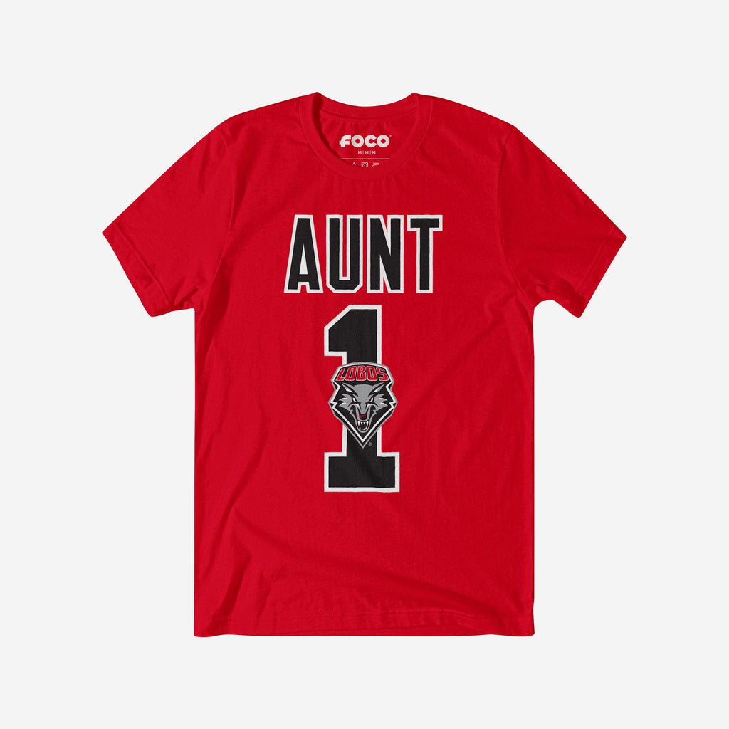 New Mexico Lobos Number 1 Aunt T-Shirt FOCO S - FOCO.com