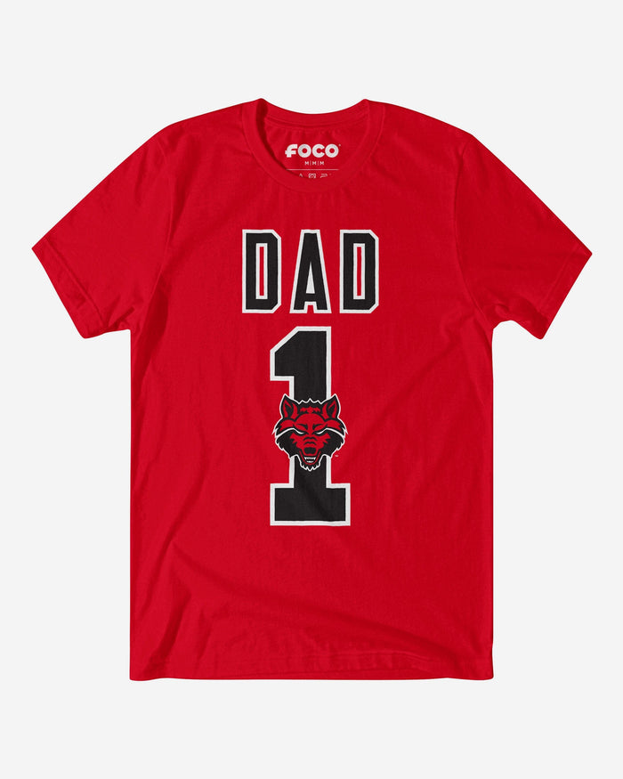 Arkansas State Red Wolves Number 1 Dad T-Shirt FOCO S - FOCO.com