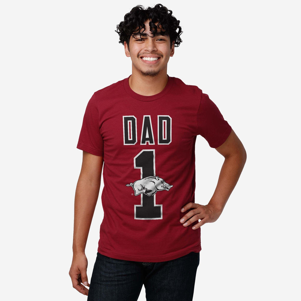 Arkansas Razorbacks Number 1 Dad T-Shirt FOCO