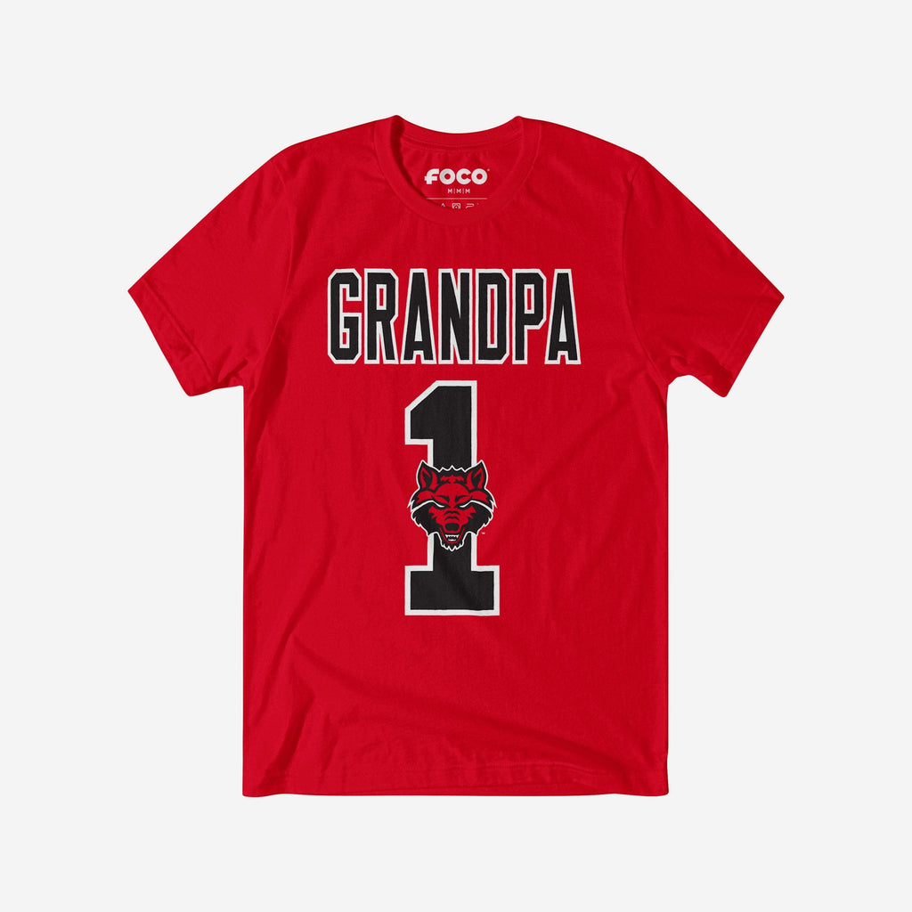 Arkansas State Red Wolves Number 1 Grandpa T-Shirt FOCO S - FOCO.com